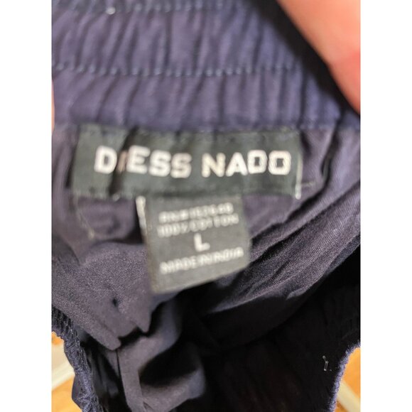 Retro Floral Eyelet Skirt Blue L Tiered Lace Boho Western Indie Folk Classic 80s - Picture 8 of 10